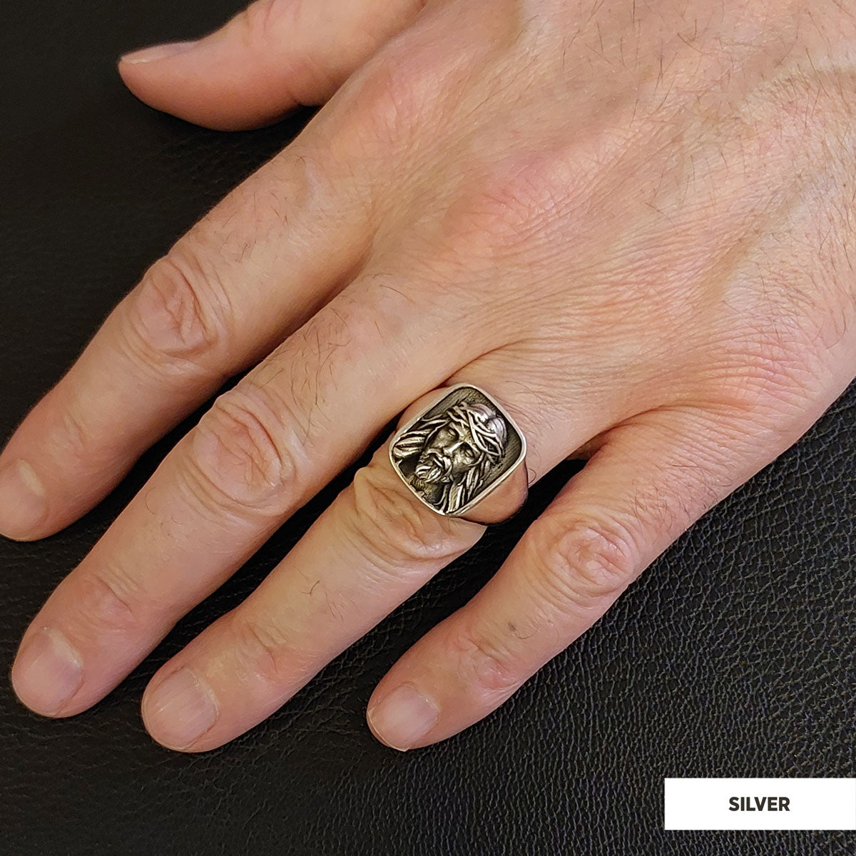 925 Sterling Silver Religious Ring, 3D Jesus Ring, Religious Gift, Christian Accessory Gold Plated Jesus Jewelry - view 6