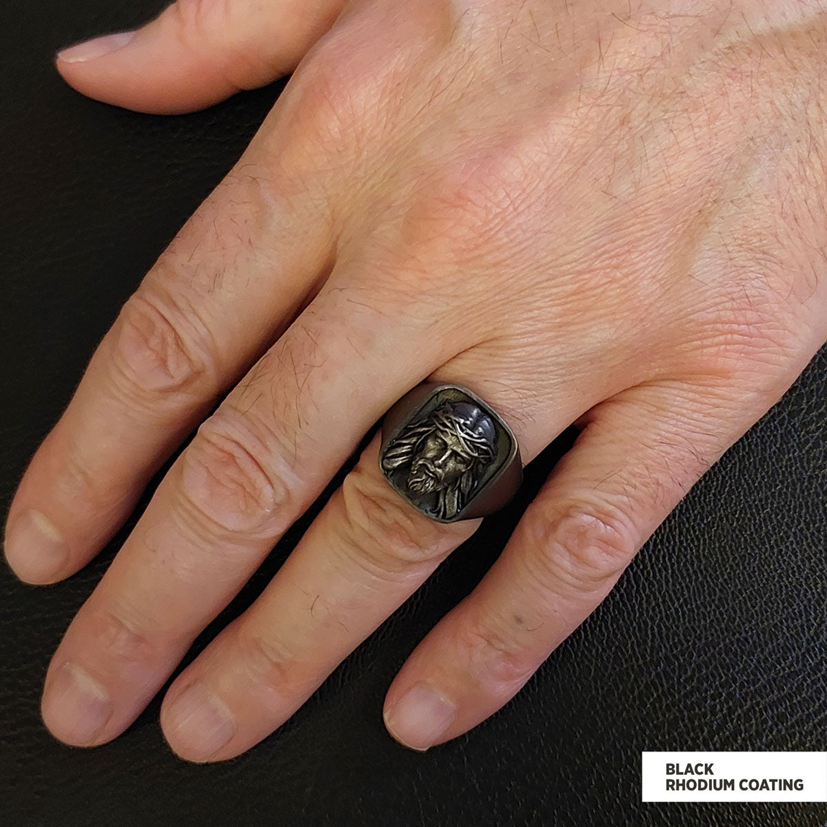925 Sterling Silver Religious Ring, 3D Jesus Ring, Religious Gift, Christian Accessory Gold Plated Jesus Jewelry - view 7