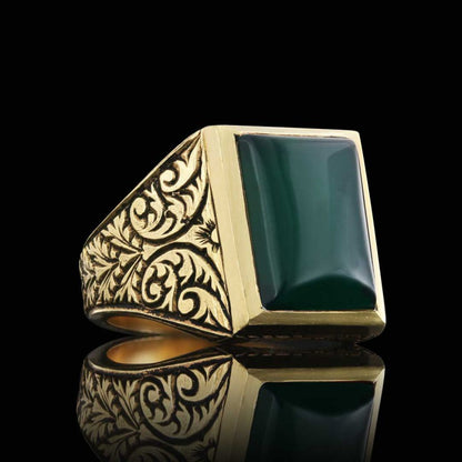 925 Sterling Silver Ring With Motif Stone by SWISS PLUS - Unique Design Rings