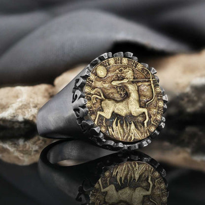 925 Sterling Silver Sagittarius Sign Ring by SWISS PLUS - Zodiac Collection