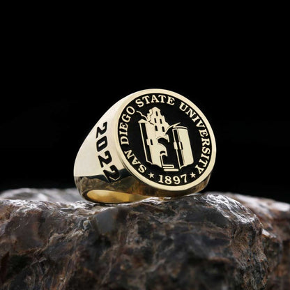 925 Sterling Silver San Diego State University Ring by SWISS PLUS - Custom College Class Rings