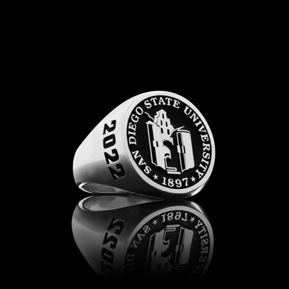 925 Sterling Silver San Diego State University Ring by SWISS PLUS - Custom College Class Rings - view 3