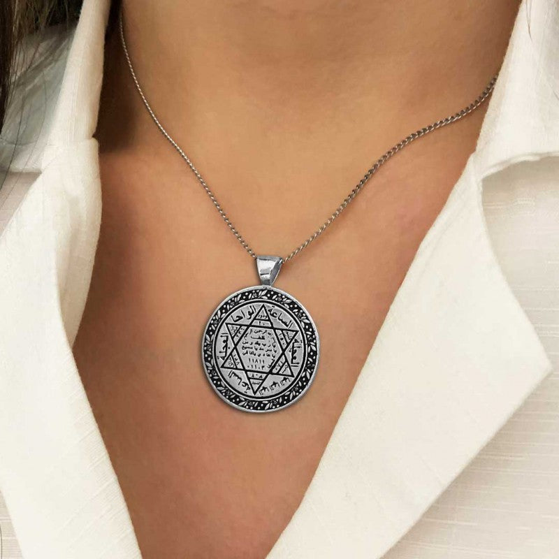 925 Sterling Silver Seal Of Solomon Pendant - view 6