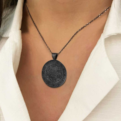 925 Sterling Silver Seal Of Solomon Pendant by SWISS PLUS - Seal of Solomon Collection - view 7