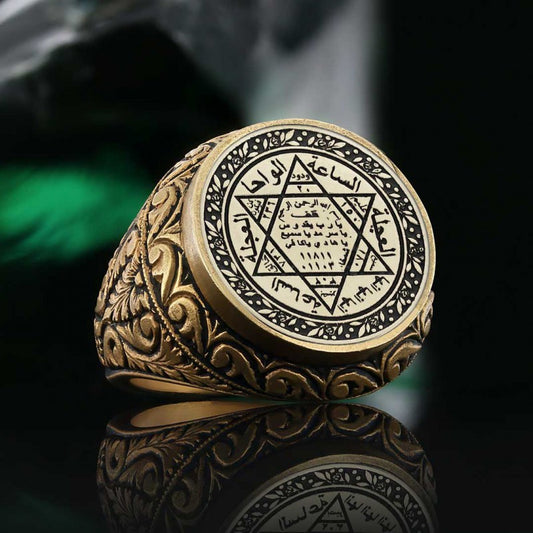 925 Sterling Silver Seal Of Solomon Ring - view 1
