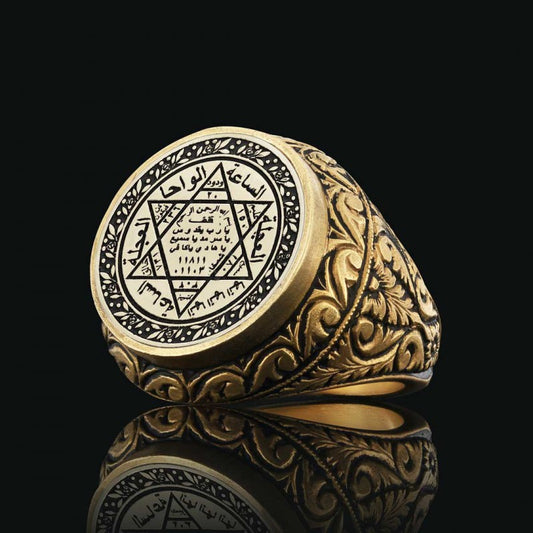 925 Sterling Silver Seal Of Solomon Ring - view 2
