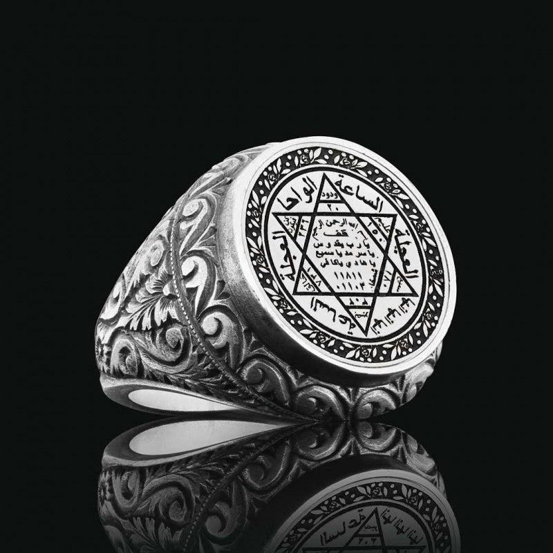925 Sterling Silver Seal Of Solomon Ring - view 3