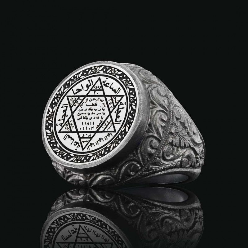 925 Sterling Silver Seal Of Solomon Ring - view 4