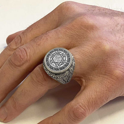 925 Sterling Silver Seal Of Solomon Ring by SWISS PLUS - Seal of Solomon Collection - view 6