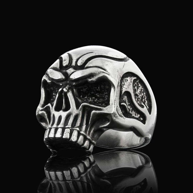 925 Sterling Silver Skull Ring by SWISS PLUS - Skull Rings - view 2