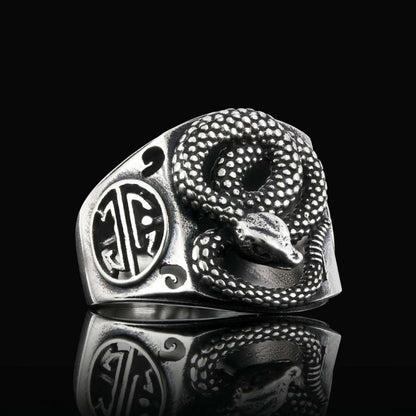 925 Sterling Silver Snake Ring by SWISS PLUS - Unique Design Rings - view 3