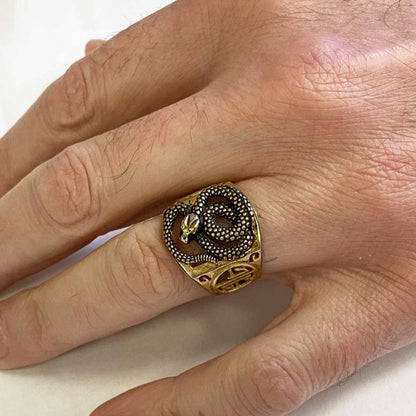 925 Sterling Silver Snake Ring by SWISS PLUS - Unique Design Rings - view 4