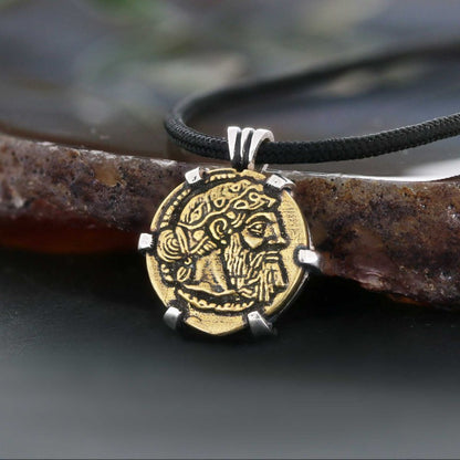 925 Sterling Silver Special Design Greek Drachm of Naxos Coin Women Pendant by SWISS PLUS - Unique Design Women Pendants