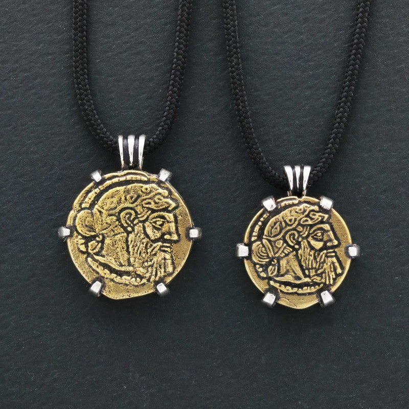 925 Sterling Silver Special Design Greek Drachm of Naxos Coin Women Pendant by SWISS PLUS - Unique Design Women Pendants - vi