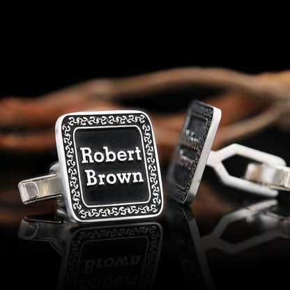 925 Sterling Silver Special Design Square Cufflinks by SWISS PLUS - Unique Design Handmade Cufflinks