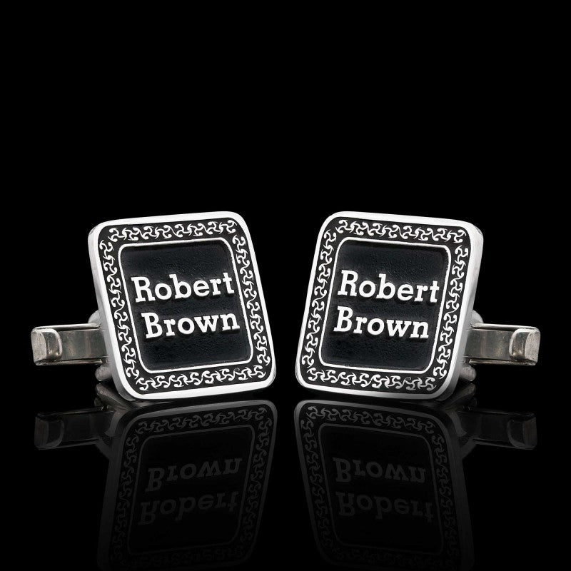 925 Sterling Silver Special Design Square Cufflinks by SWISS PLUS - Unique Design Handmade Cufflinks - view 2