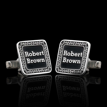 925 Sterling Silver Special Design Square Cufflinks by SWISS PLUS - Unique Design Handmade Cufflinks - view 2