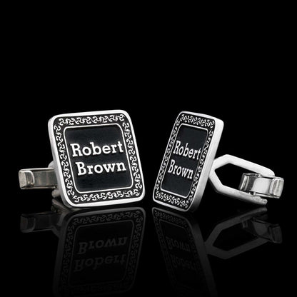 925 Sterling Silver Special Design Square Cufflinks by SWISS PLUS - Unique Design Handmade Cufflinks - view 3