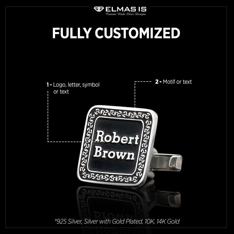 925 Sterling Silver Special Design Square Cufflinks