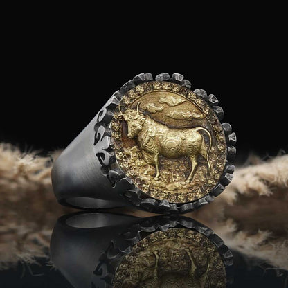925 Sterling Silver Taurus Sign Ring by SWISS PLUS - Zodiac Collection
