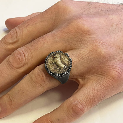 925 Sterling Silver Taurus Sign Ring by SWISS PLUS - Zodiac Collection - view 6