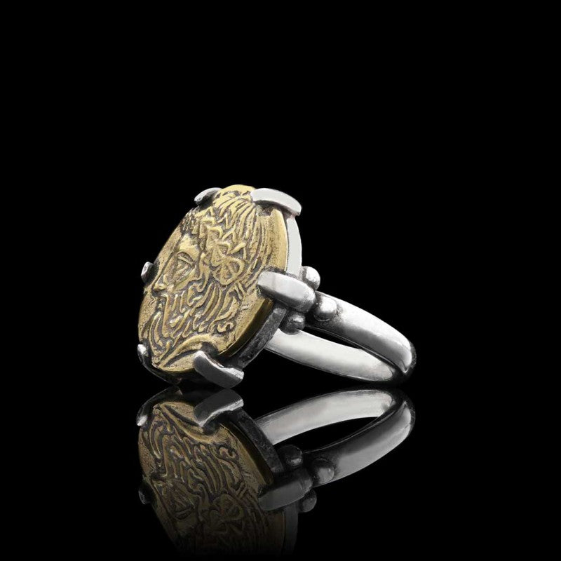 925 Sterling Silver Tetradrachme Tasos Coin Women Ring