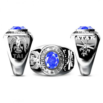 925 Sterling Silver Turkish Aerospace Military Rings by SWISS PLUS - Military Rings