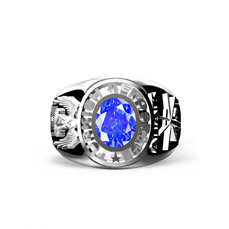 925 Sterling Silver Turkish Aerospace Military Rings by SWISS PLUS - Military Rings - view 2
