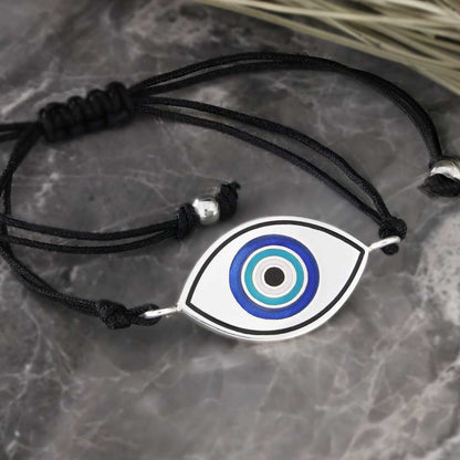 925 Sterling Silver Turkish Blue Evil Eye Beads Bracelet by SWISS PLUS - Turkish Blue Evil Eye Bead Bracelet