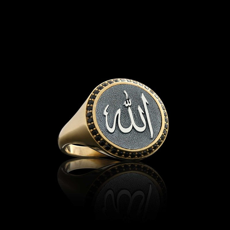 925 Sterling Special Design Round Silver Islamic Allah Women Ring - view 5