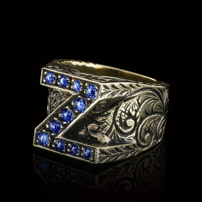 925 Sterling Silver Alphabet Z Ring by SWISS PLUS - Letter Collection - view 5