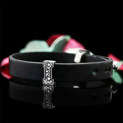 925 Sterling Silver Motif Letter I Bracelet by SWISS PLUS - Letter Collection