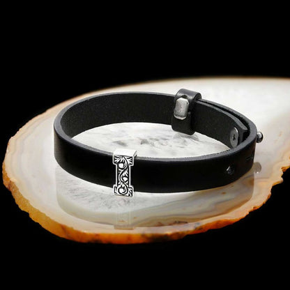 925 Sterling Silver Motif Letter I Bracelet by SWISS PLUS - Letter Collection - view 3