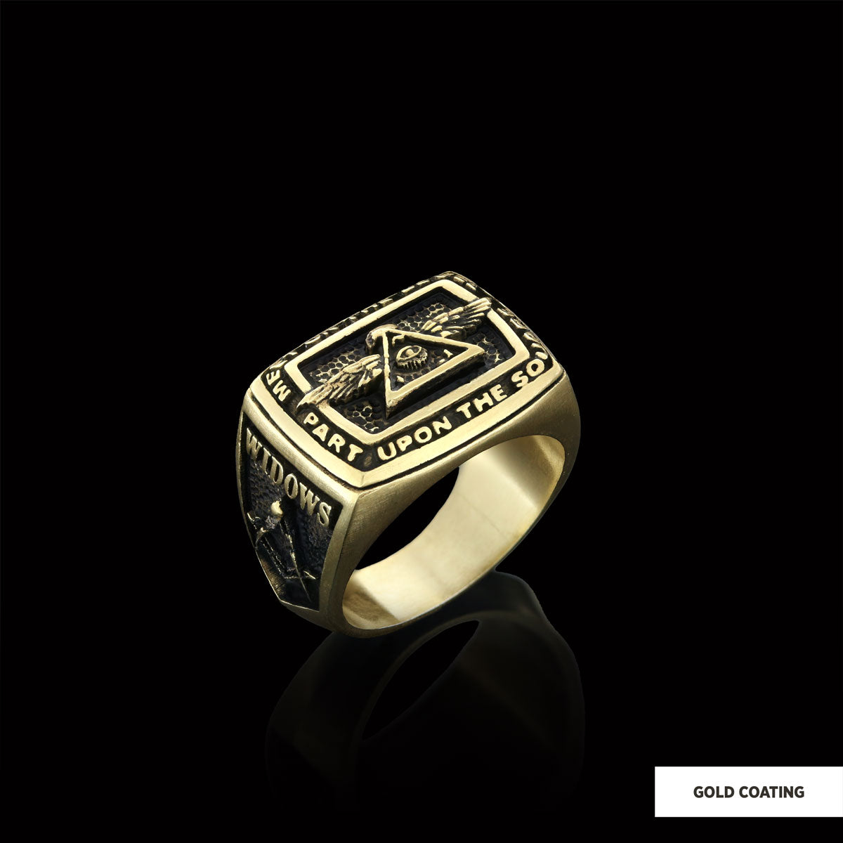 All Seeing Eye Ring, Signet Mason Ring, Mason Jewelry by SWISS PLUS - Mason Collection - view 2