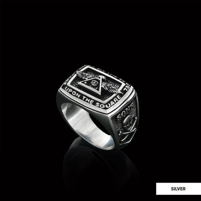 All Seeing Eye Ring, Signet Mason Ring, Mason Jewelry by SWISS PLUS - Mason Collection - view 3