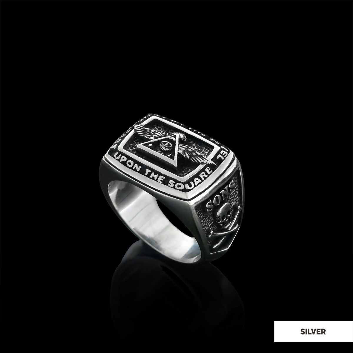All Seeing Eye Ring, Signet Mason Ring, Mason Jewelry