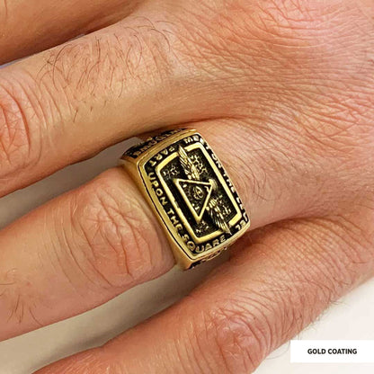 All Seeing Eye Ring, Signet Mason Ring, Mason Jewelry by SWISS PLUS - Mason Collection - view 6