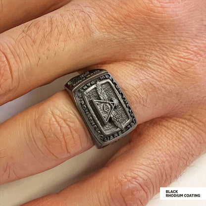 All Seeing Eye Ring, Signet Mason Ring, Mason Jewelry by SWISS PLUS - Mason Collection - view 7
