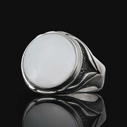 Amber Stone Silver Men Ring by SWISS PLUS - Unique Design Rings - view 7