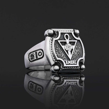 Amorc Jewelry, Spiritual Emblem of the AMORC Ring, Special Design Rose Crucis Silver Ring by SWISS PLUS - Rosae Crucis Collec