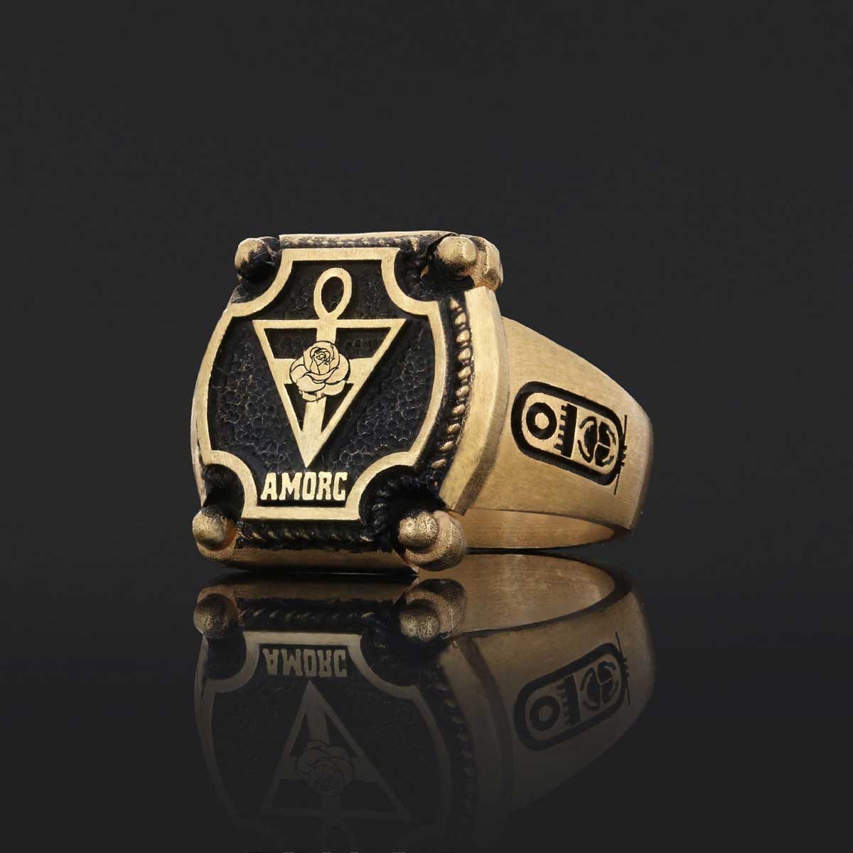 Amorc Jewelry, Spiritual Emblem of the AMORC Ring, Special Design Rose Crucis Silver Ring - view 5