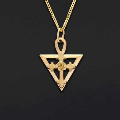 Amorc Rosae Crucis Pendant, Rosicrucian Necklace, Cross Necklace, Rosicrucian Amorc Jewelry by SWISS PLUS - Christian Collect