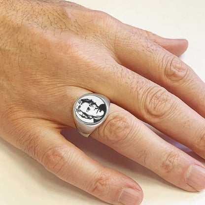 Andrew Jackson Photo Round Silver Ring by SWISS PLUS - Photo Collection - view 4