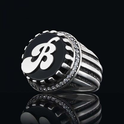 Angora Men Ring With Onyx Stone by SWISS PLUS - Unique Design Rings - view 3