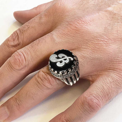 Angora Men Ring With Onyx Stone by SWISS PLUS - Unique Design Rings - view 4