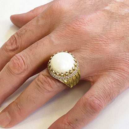 Angora Pearl Stone Ring Sterling Silver 925 Sterling by SWISS PLUS - Unique Design Rings - view 5