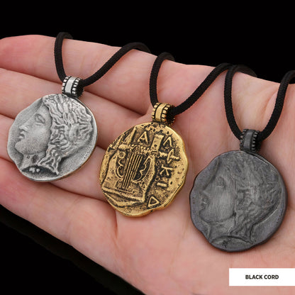 Antique Money Pendant Gold Coating-Cord by SWISS PLUS - Unique Pendants & Cool Design Necklaces - view 2
