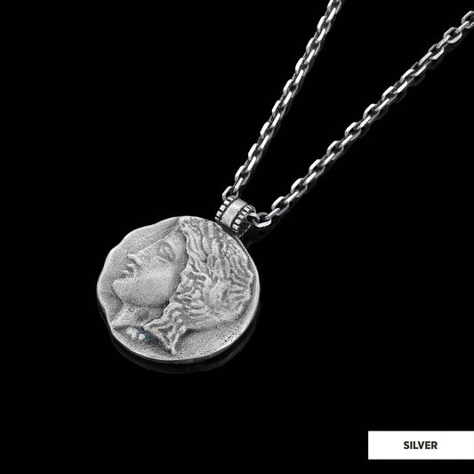 Antique Money Pendant Silver-Chain