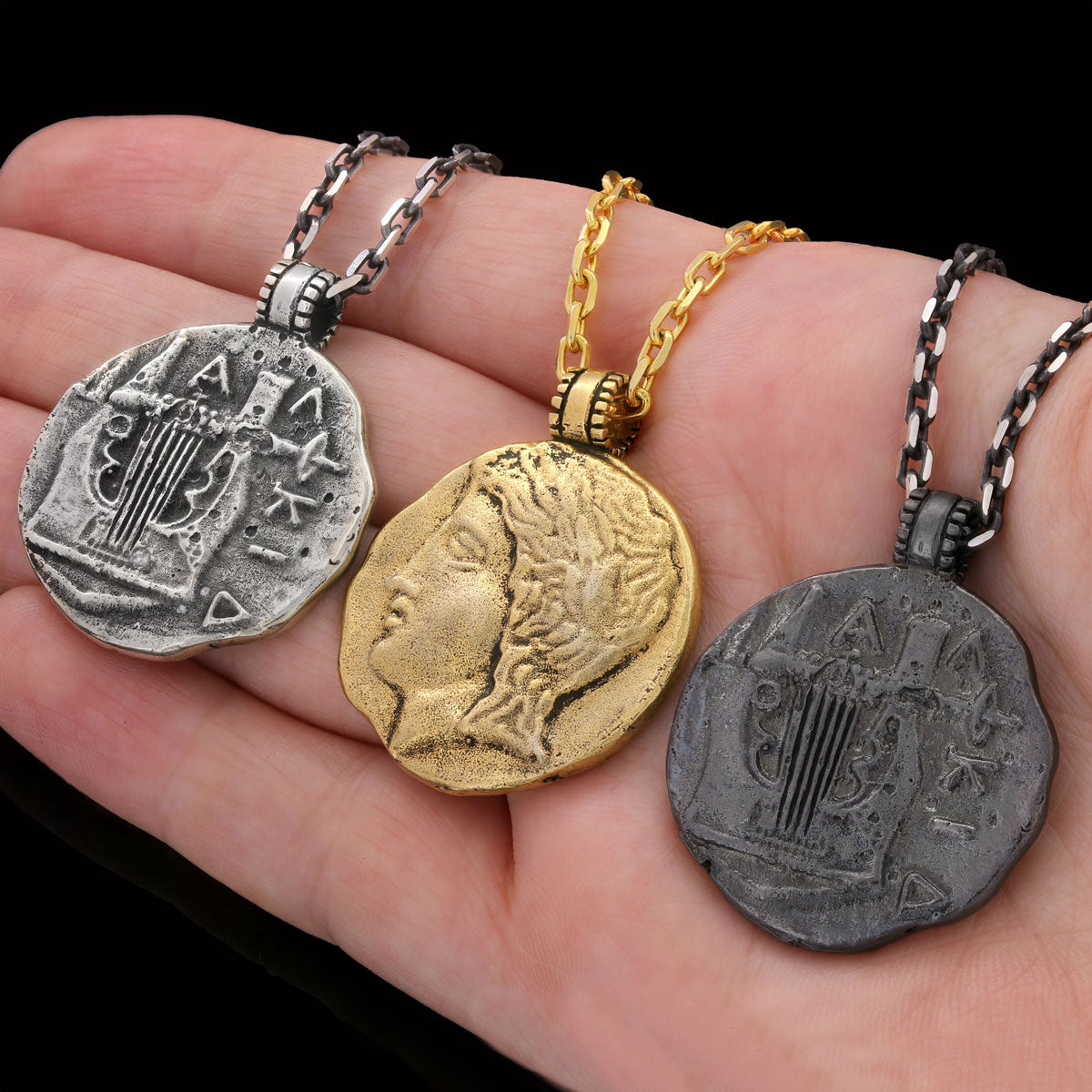 Antique Money Pendant Silver-Chain