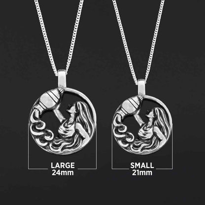 Aquarius Handmade Pendant, Sterling Silver Aquarius Necklace, Aquarius Jewelry, Horoscope Aquarius Necklace by SWISS PLUS - Z